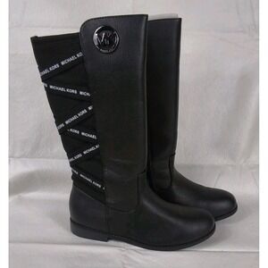 Michael Kors Kids Emma Vernon Black Knee High Riding Boots